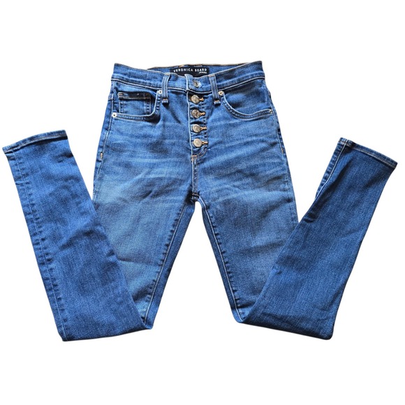 Veronica Beard Debbie High Rise Skinny Jeans Button Fly Nantucket Wash Size 24 - Picture 1 of 8
